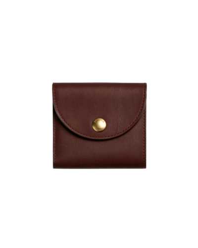 Leather Birdy Small Snap Wallet Merlot
