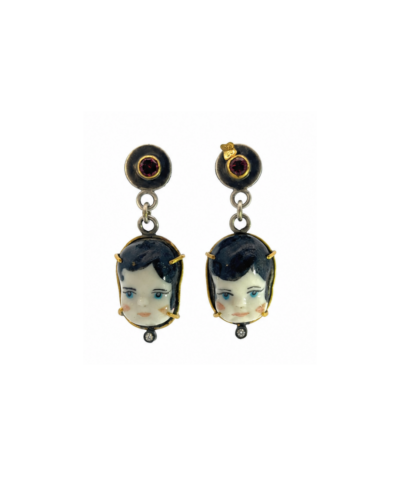 Melinda Risks one of a kind porcelain doll earrings