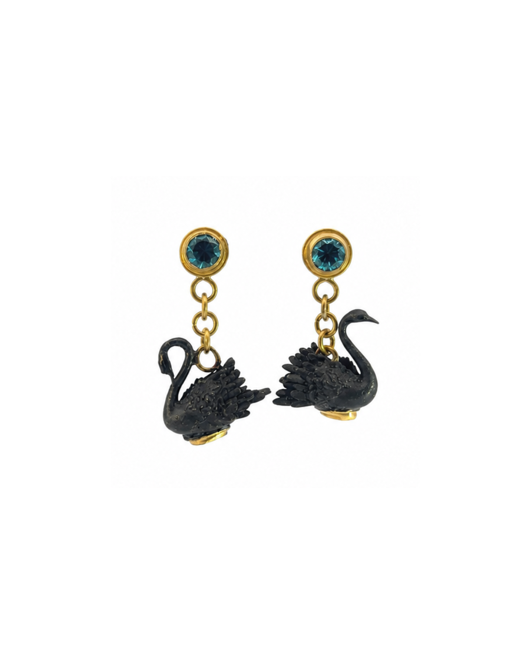 Melinda Risk Black Swan Earrings