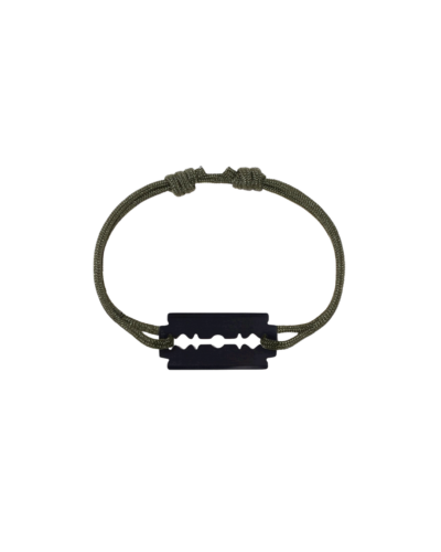 Razor Blade Black Titanium Cord Bracelet