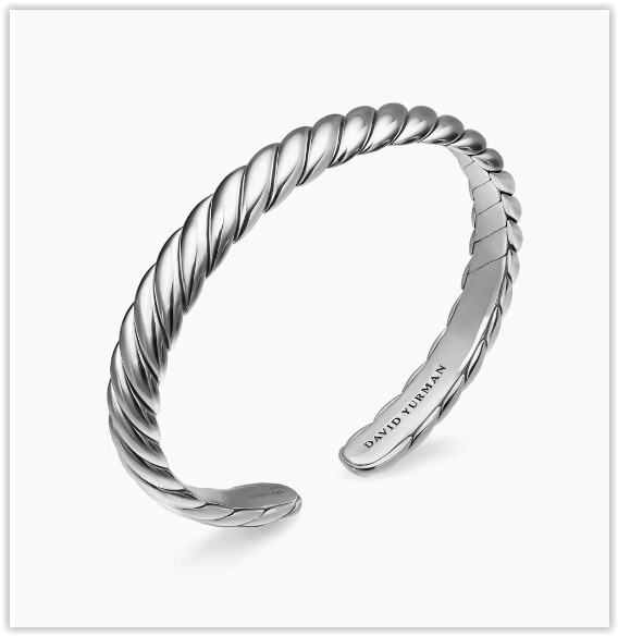 Sculpted Cable Flex Bracelet in Sterling Silver, 7.5mm
