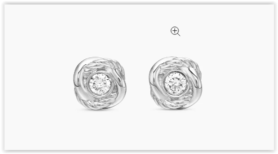 Infinity Stud Earrings in 18K White Gold with Diamonds, 6.8mm