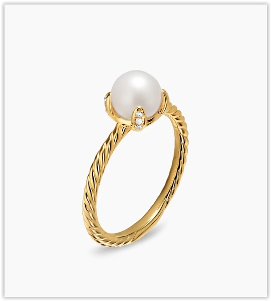 Pearl Classics Ring in 18K Yellow Gold with Diamonds