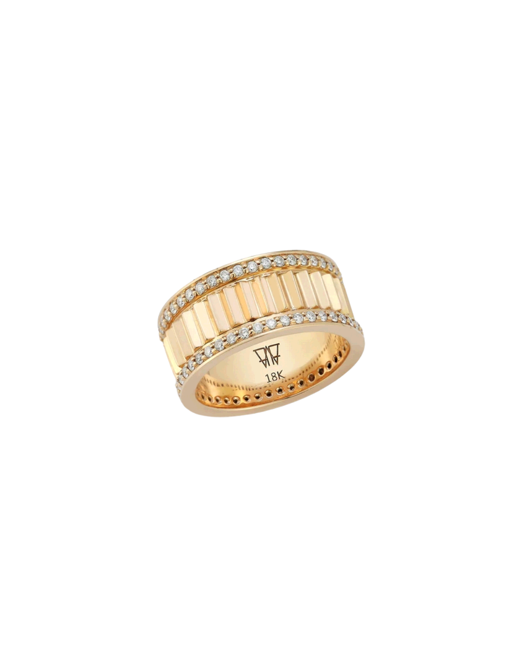 18 Rdi 10Mm Clive Fluted Band Ring 6.5