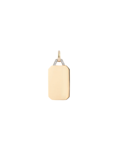 Dora 18K Gold and Diamond Rectangular Tablet Charm