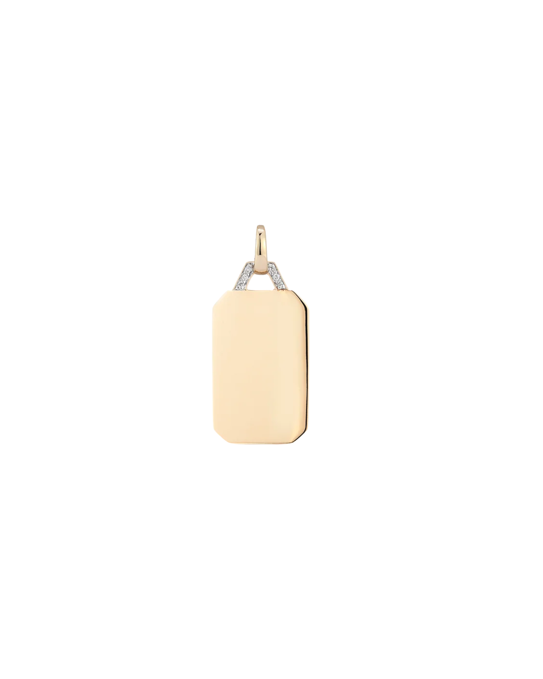 Dora 18K Gold and Diamond Rectangular Tablet Charm