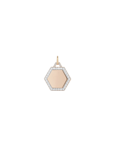 Bell 18K Diamond & Rock Crystal Hexagon Charm