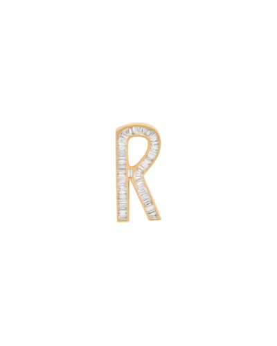 14KYG Diamond Pave Chunky Letter R Initial Charm