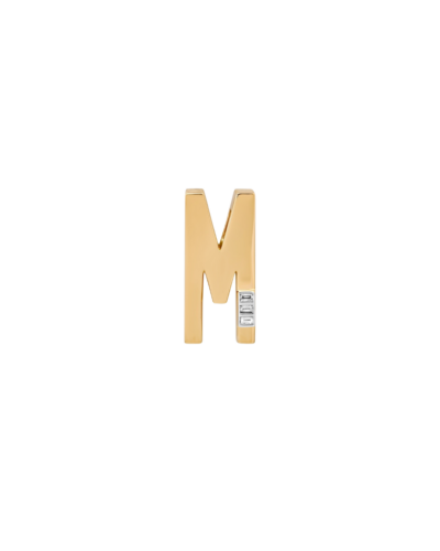 14KYG Ribbed Chunky Letter M Initial Charm