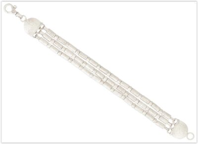 Gurhan Silver Vertigo Triple Strand Diamond Bracelet White Rhodium Sterling Silver