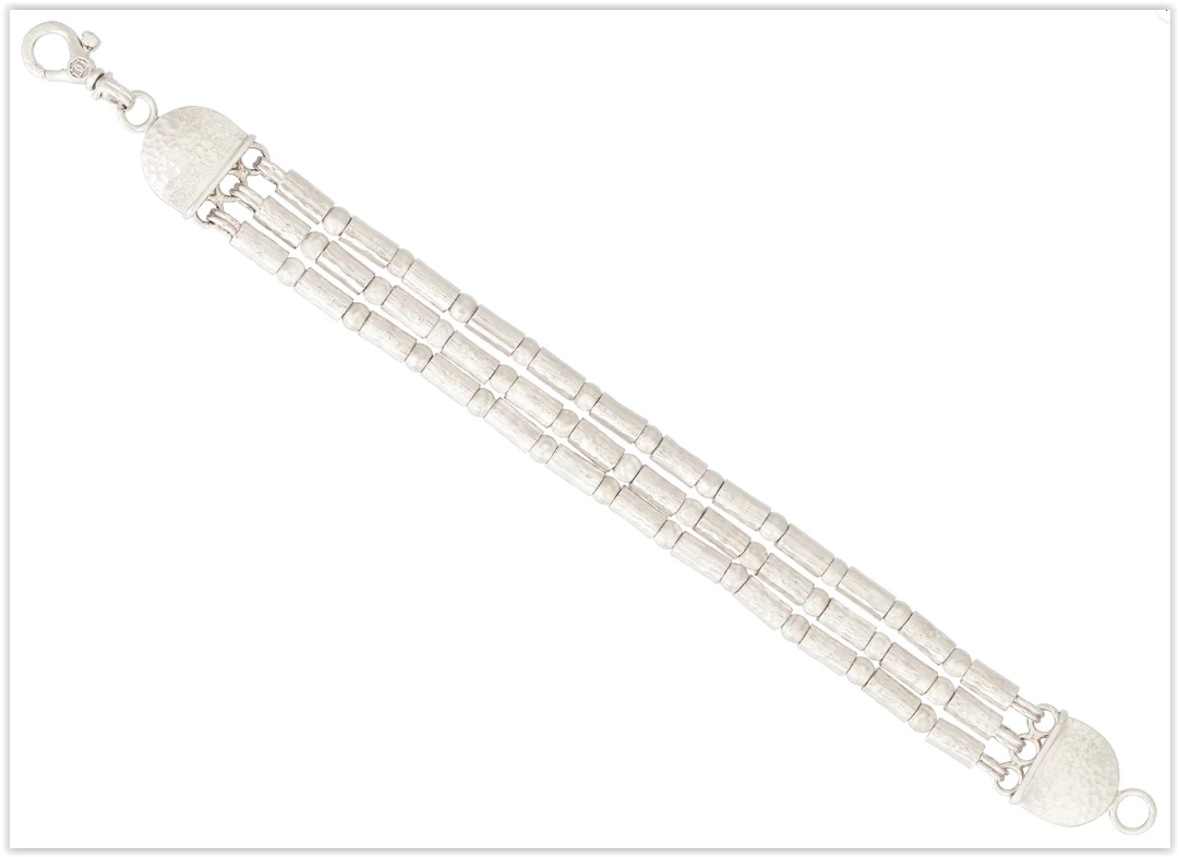 Gurhan Silver Vertigo Triple Strand Diamond Bracelet White Rhodium Sterling Silver