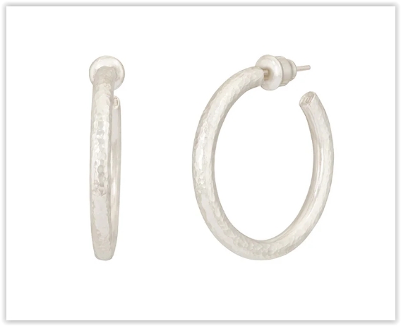 Gurhan Silver Hoopla Hoop Earrings White Rhodium Sterling Silver