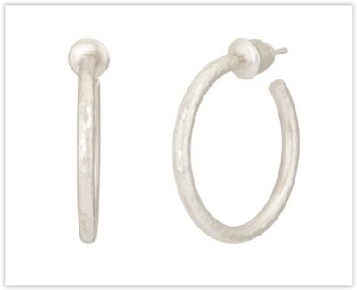 Gurhan Silver Hoopla Hoop Earrings 22MM White Rhodium Sterling Silver