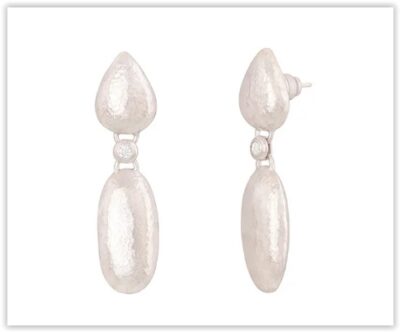 Gurhan Silver Spell Diamond Link Drop Earrings White Rhodium Sterling Silver