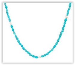 Gurhan Silver Rain OOAK Turquoise Bead Necklace White Rhodium Sterling Silver