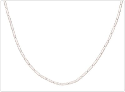 Gurhan Silver Vertigo Plain Tube Necklace White Rhodium Sterling Silver