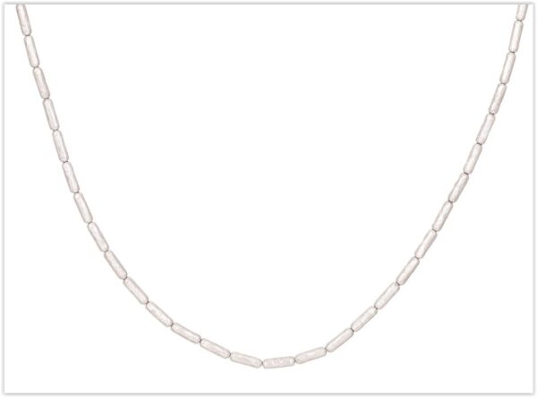 Gurhan Silver Vertigo Plain Tube Necklace White Rhodium Sterling Silver