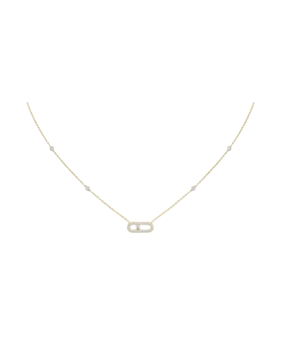 Messika Move Uno Pavé Diamond Necklace Yellow Gold 18"