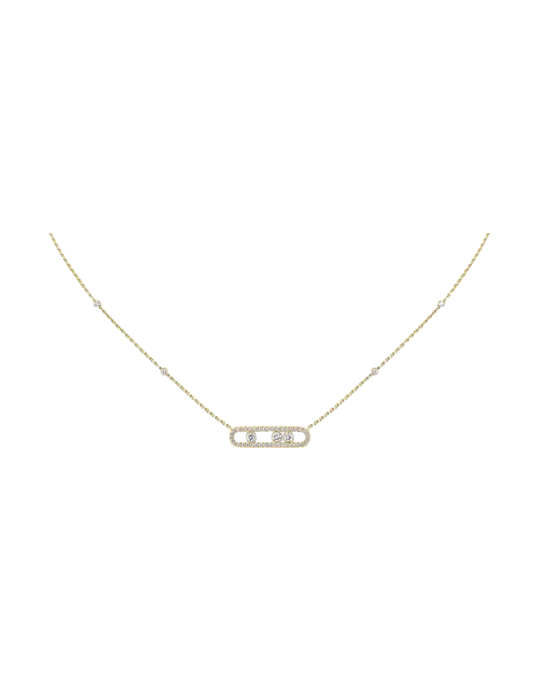 Messika Baby Move Pavé Diamond Necklace Yellow Gold 18"