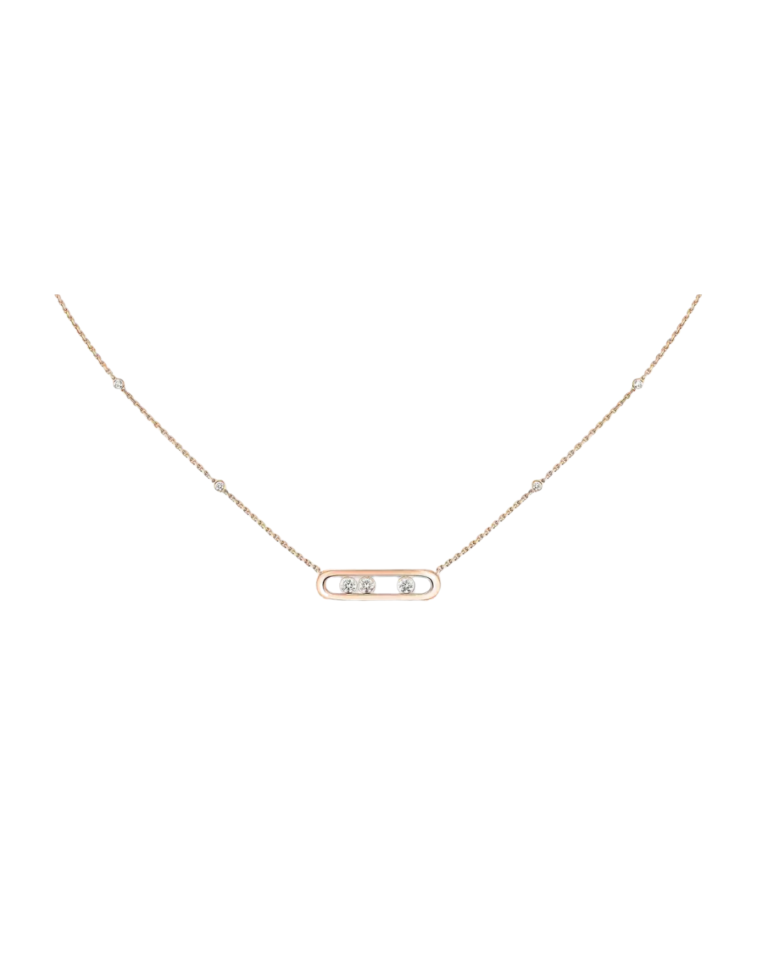 Messika Baby Move Diamond Necklace Rose Gold 18"