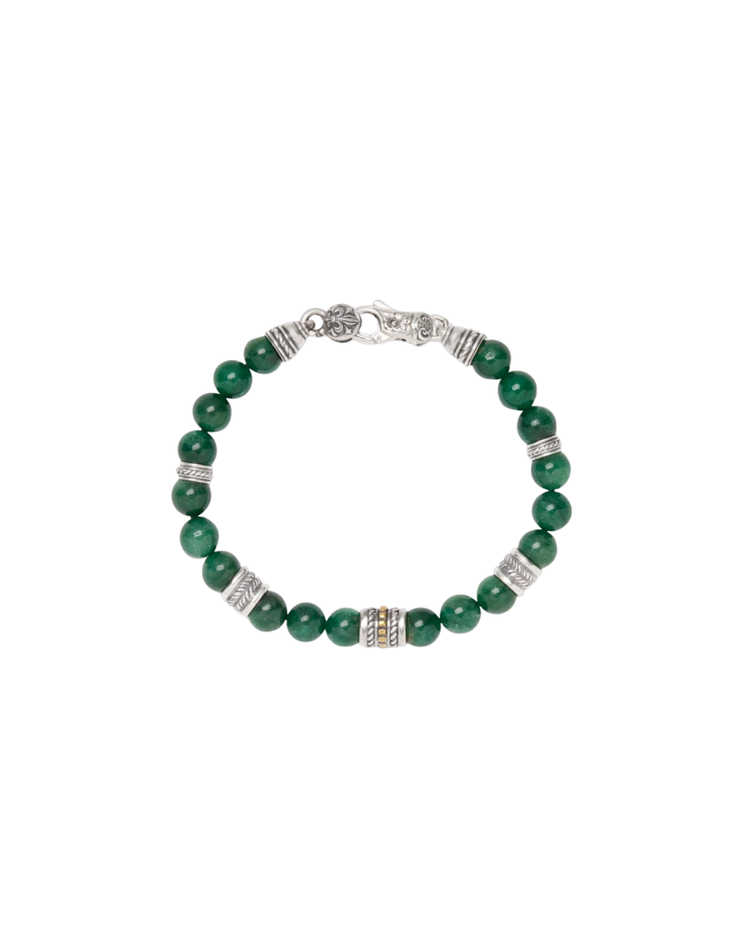 Konstantino Mariner bead bracelet with green onyx in sterling silver and bronze