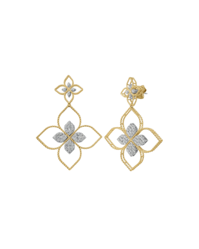 Roberto Coin Princess Flower Large Open Frame Drop Earrings