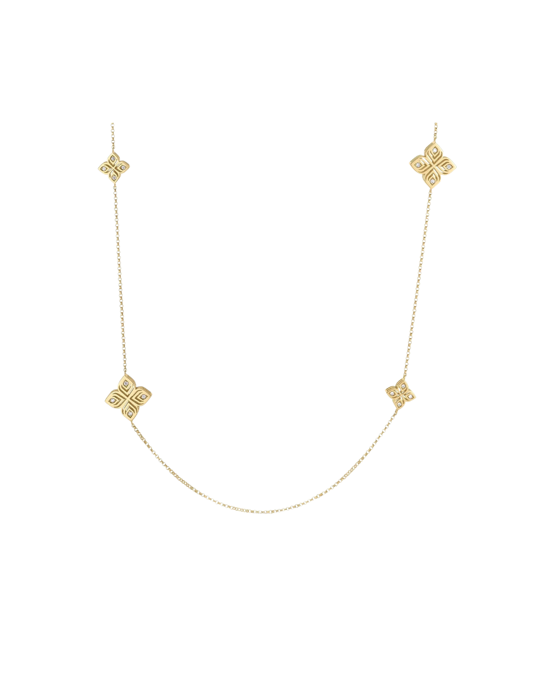 Roberto Coin 18K Yellow Gold Diamond Station Necklace