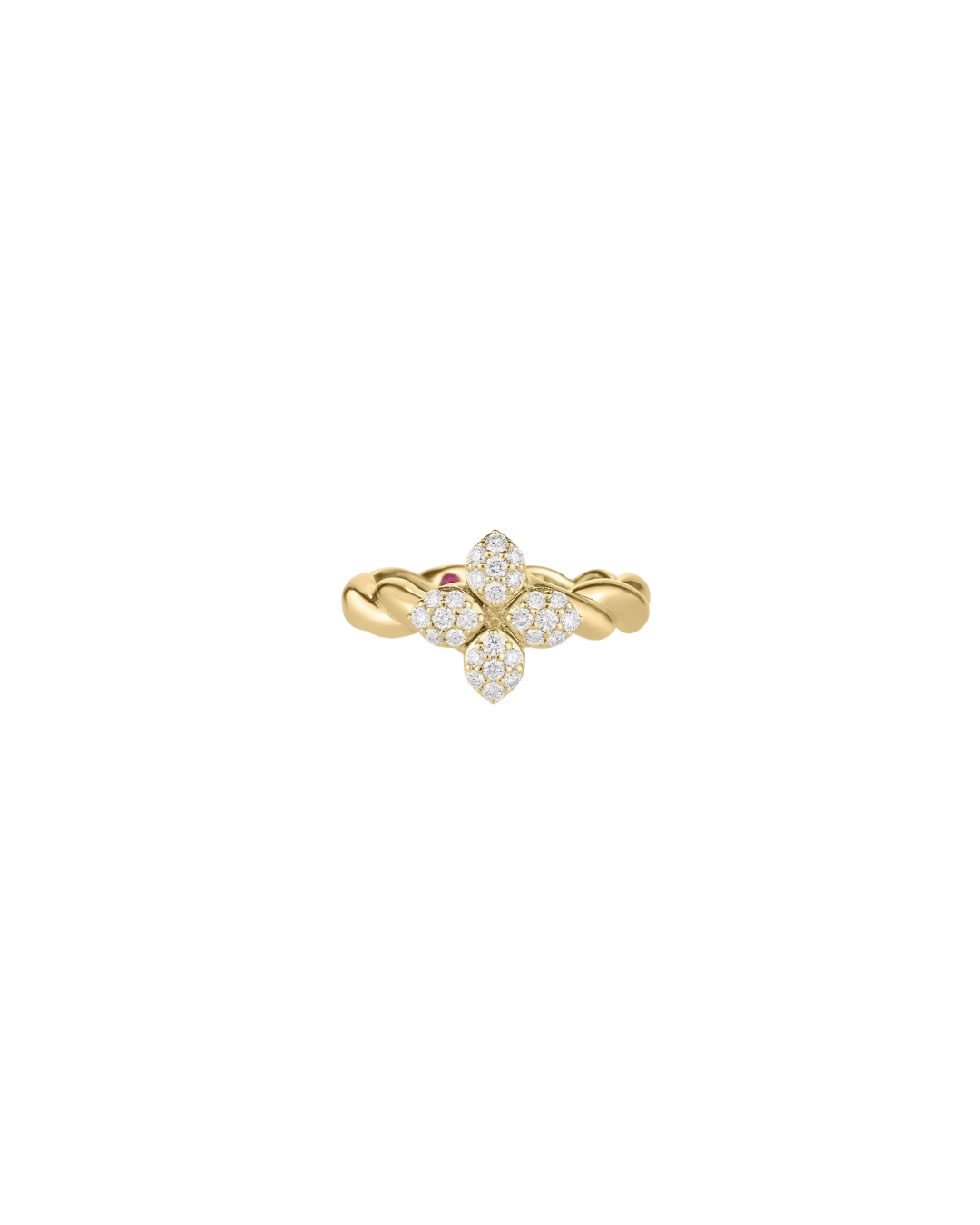 18K YELLOW GOLD LOVE IN VERONA DIAMOND TWIST RING