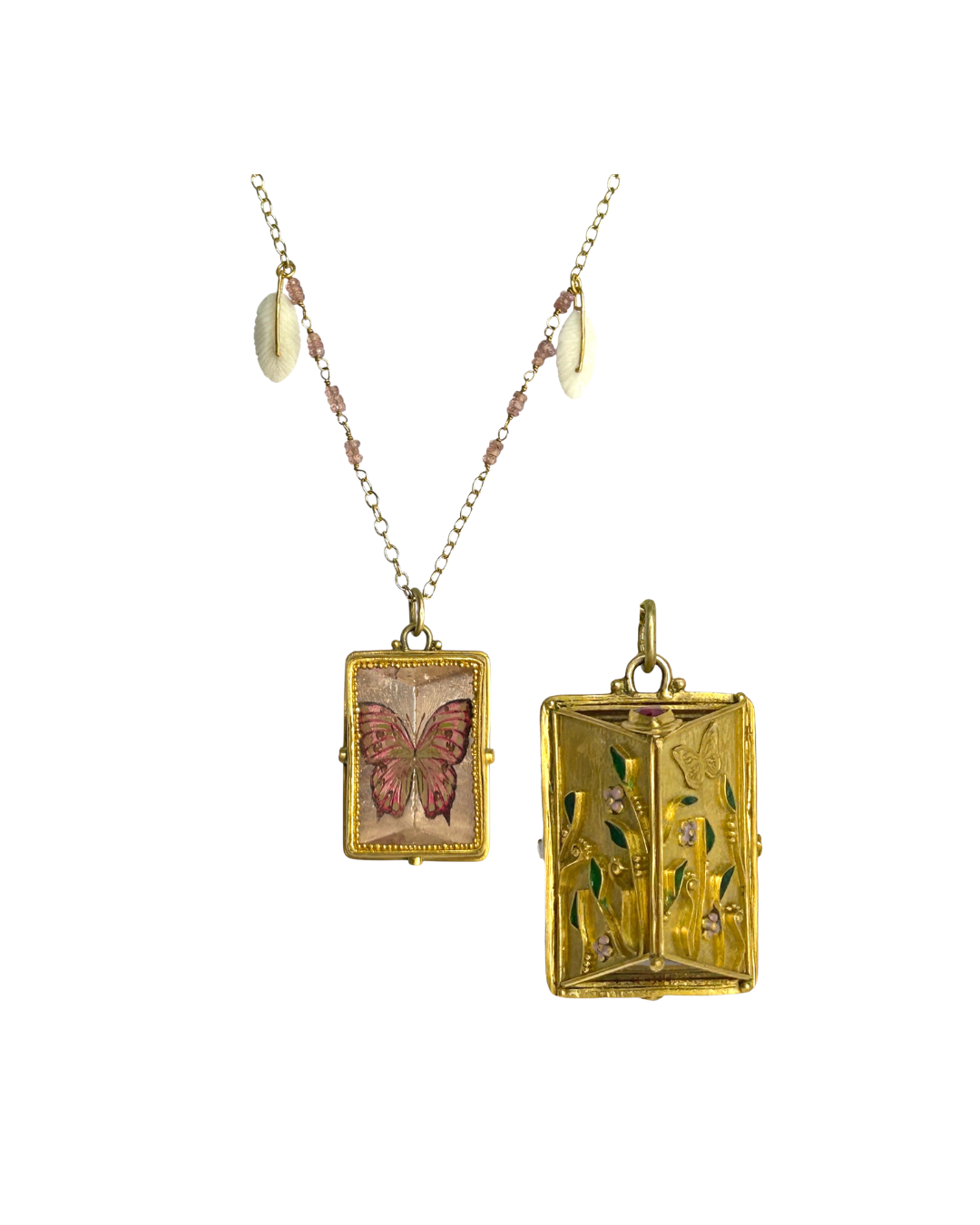 Melinda Risk Hand- Carved & Hand-Painted Butterfly Pendant