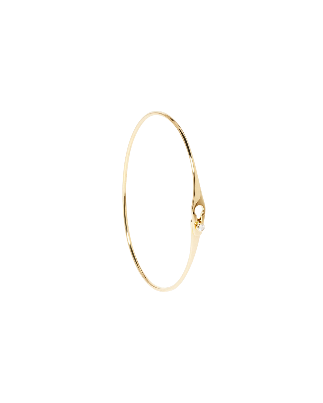 Dinh Van Serrure Jonc Bracelet in 18K Yellow Gold with Diamond Accent
