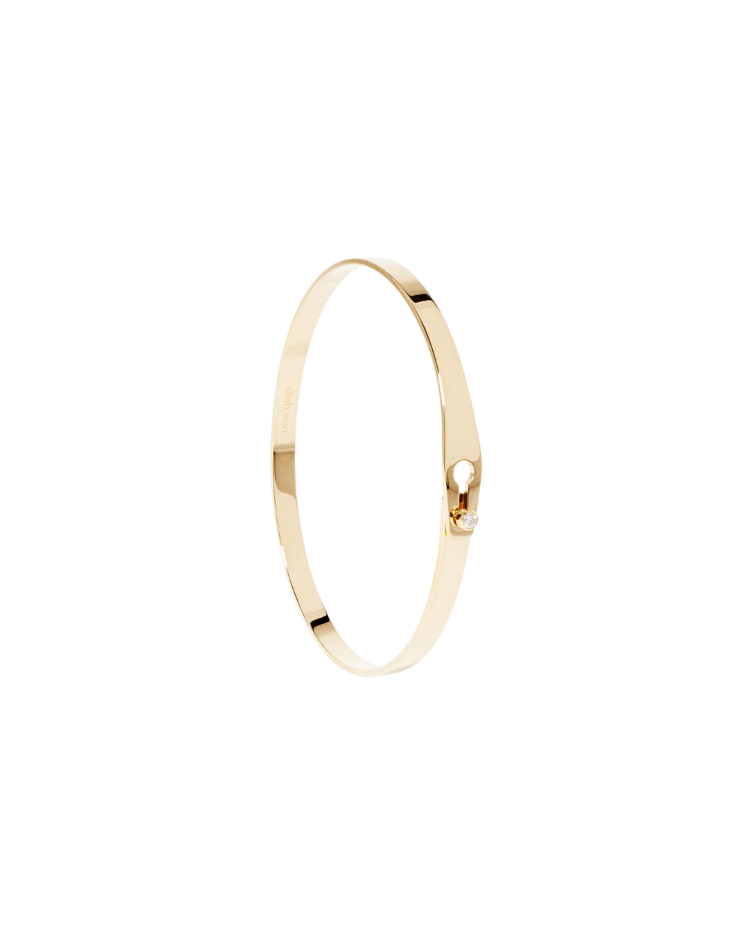 Dinh Van Serrure Diamond Bangle Bracelet in 18K Yellow Gold