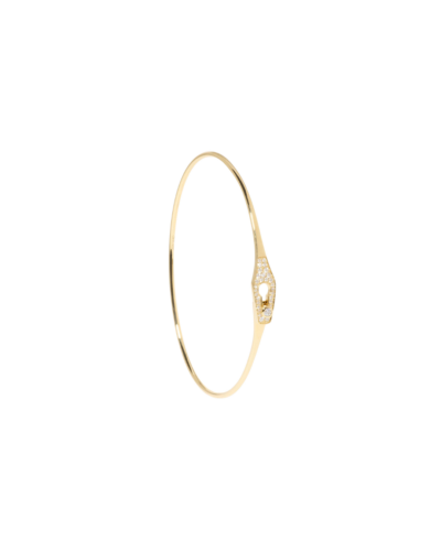 Dinh Van 18KYG Serrure Jonc Diamond Pave Bangle Bracelet: