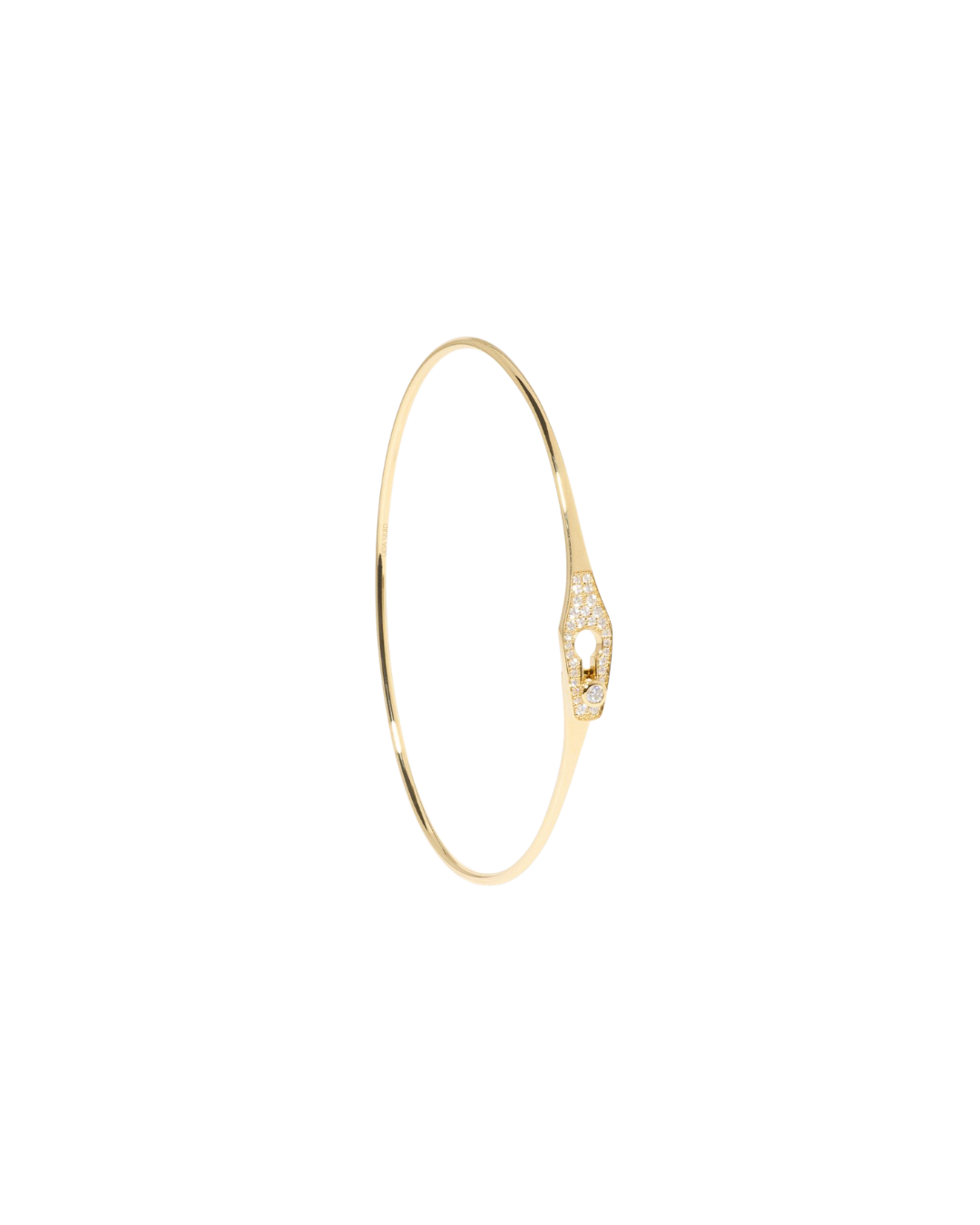 Dinh Van 18KYG Serrure Jonc Diamond Pave Bangle Bracelet:
