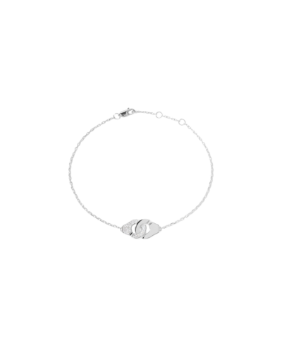 Dinh Van Menottes18K White Gold  Half Diamonds 0.060 Carats Chain Bracelet
