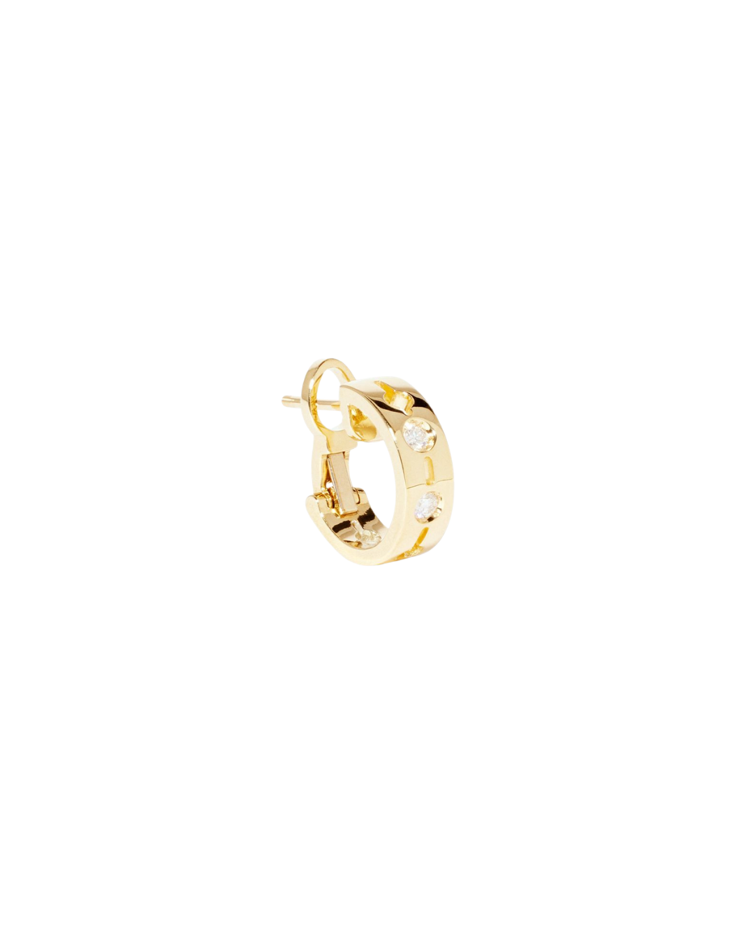 Danhov 18KYG Diamond Pulse Single Hoop Earring