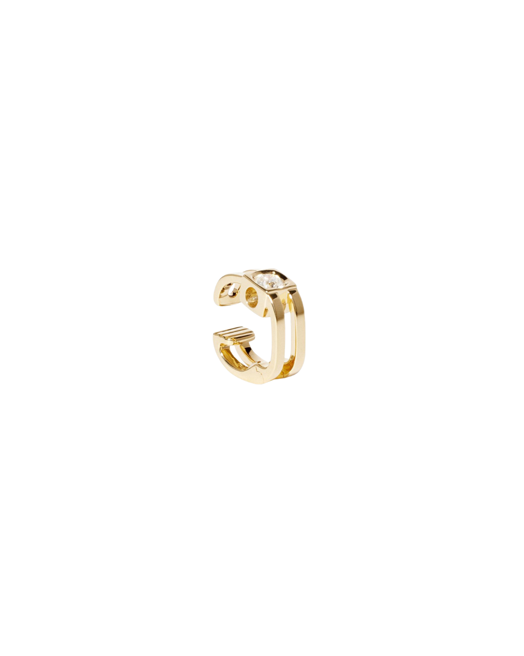 Dinh Van 18K Yellow Gold Le Cube Diamond Single Ear Cuff