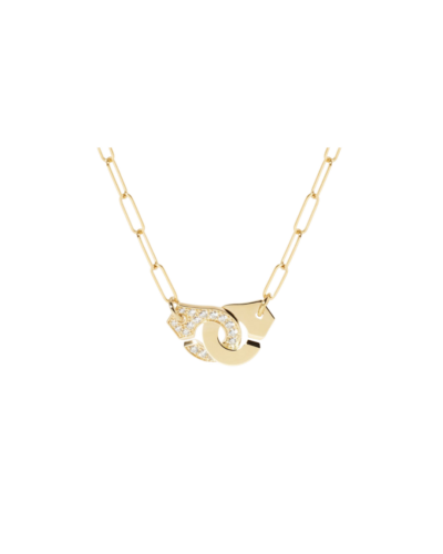 Dinh Van 18KYG Menottes R12 Semi Pavé Diamonds Necklace