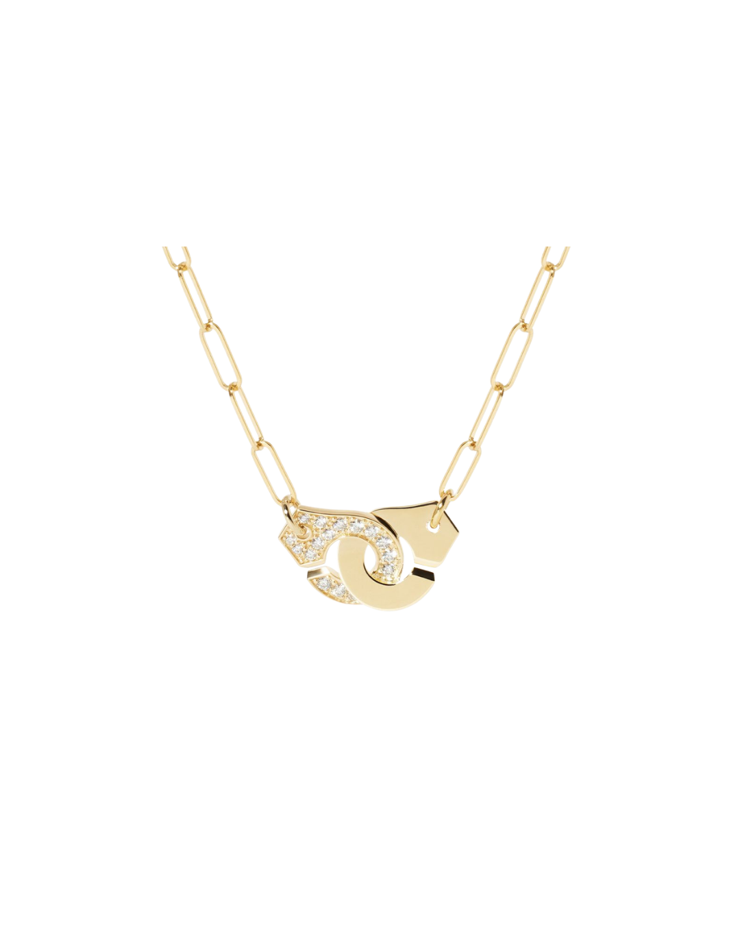 Dinh Van 18KYG Menottes R12 Semi Pavé Diamonds Necklace
