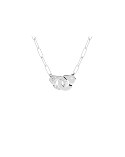Dinh Van Menottes18K White Gold  R10 Semi Pavé Diamonds Necklace
