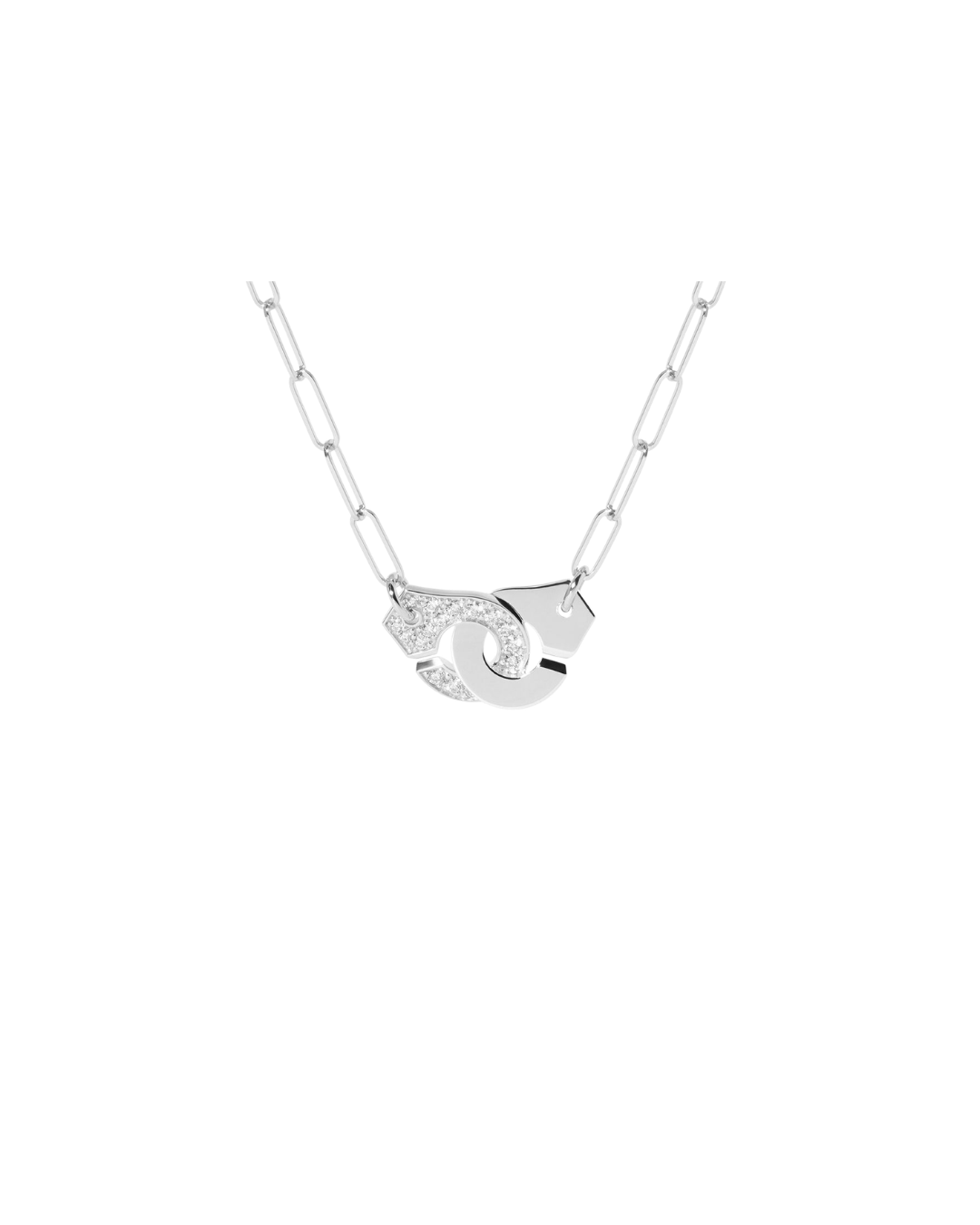 Dinh Van Menottes18K White Gold R10 Semi Pavé Diamonds Necklace