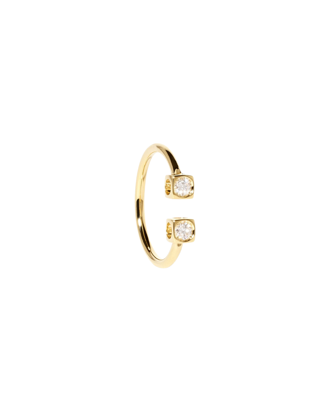 Dinh Van 18K Yellow Gold  Le Cube Diamond Ring