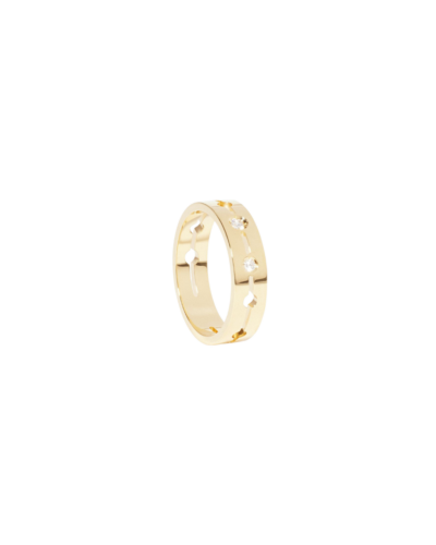 Dinh Van 18K yellow gold 5mm Pulse diamond ring