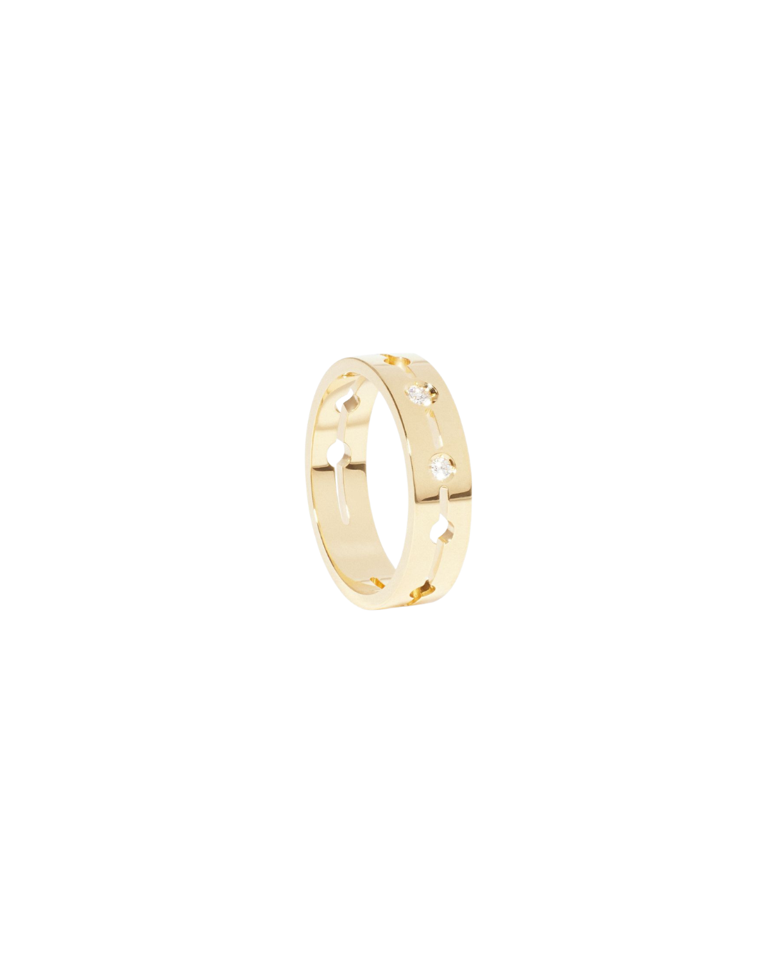 Dinh Van 18K yellow gold 5mm Pulse diamond ring