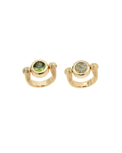 Helena Rose's 14KYG Verso Ring with Peridot and Green Sapphires