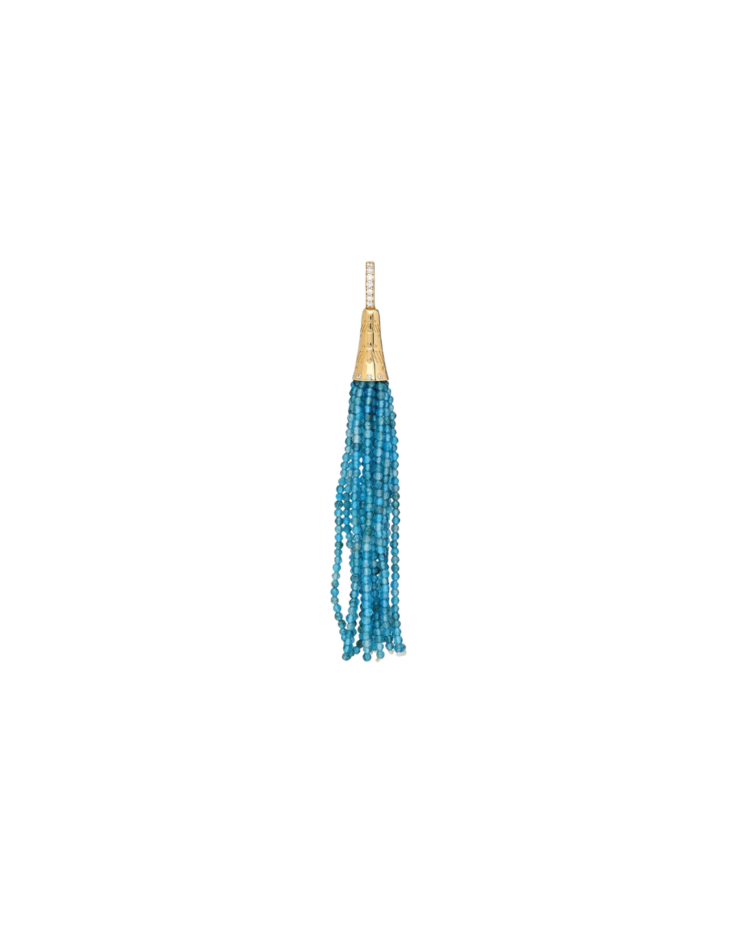 14KYG "Aguaviva" Tassel Pendant with Apatite and Diamonds