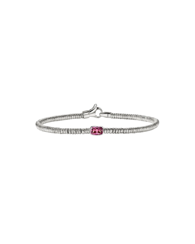 HEISHI GEM BRACELET, STERLING SILVER, RHODOLITE, 2.5MM