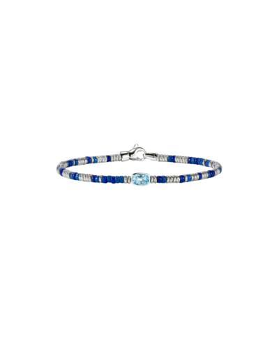 HEISHI GEM BRACELET, STERLING SILVER, SWISS BLUE TOPAZ, 2.5MM