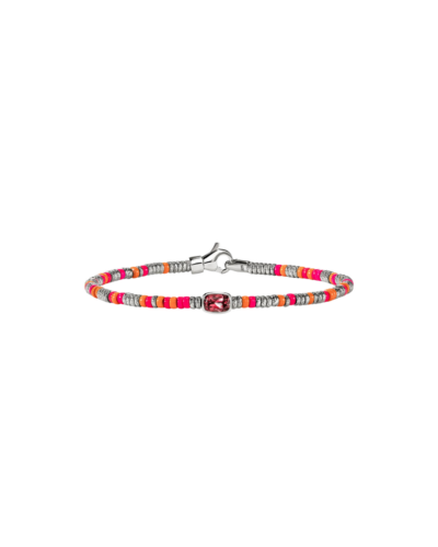 HEISHI GEM BRACELET, STERLING SILVER, RHODOLITE, 2.5MM