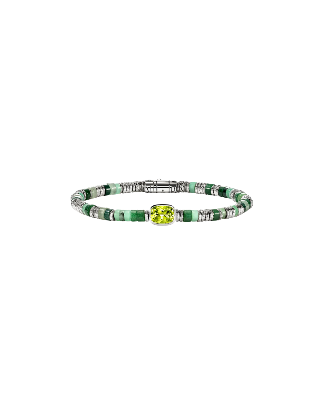 HEISHI GEM BRACELET, STERLING SILVER, PERIDOT