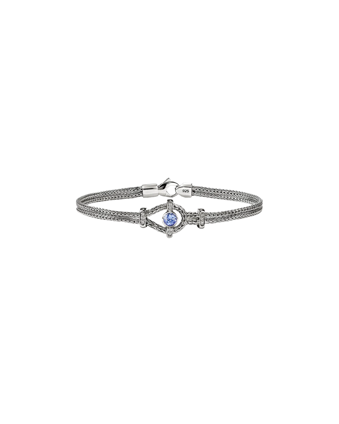 Icon Bracelet, Sterling Silver, Diamonds, Tanzanite